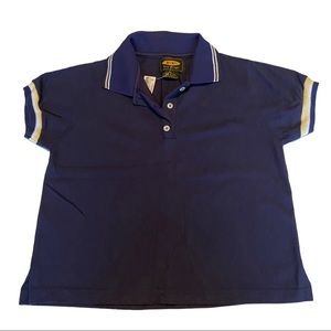 Free People Women’s New Navy Blue Vintage Polo Shirt